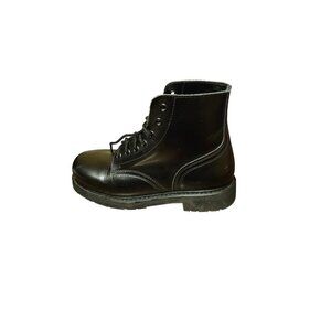 Canadian Made Black Leather Steel-Toe Combat Boots